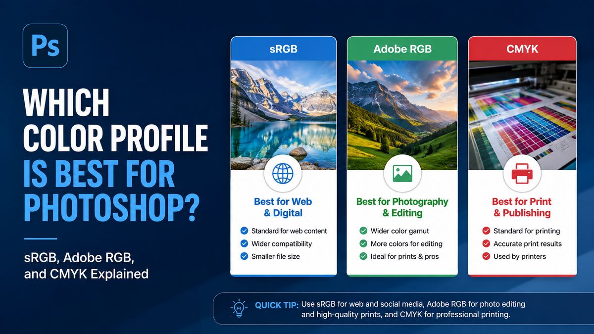 Which Color Profile Is Best for Photoshop? sRGB, Adobe RGB, and CMYK Explained